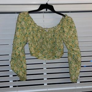 Aerie long-sleeve floral blouse